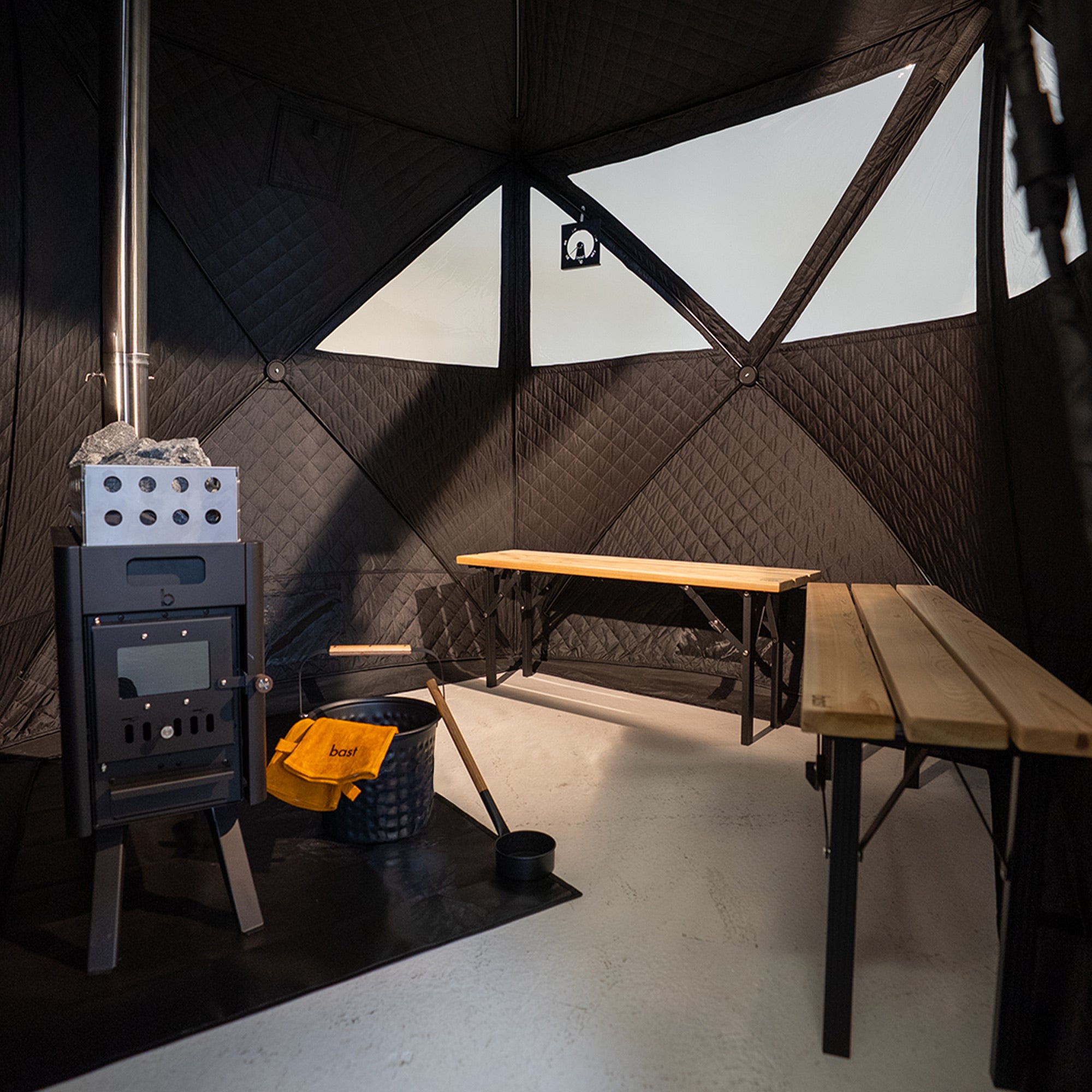 BAST Saunas Näver Premium - Portable Wood-Fired Sauna Tent Kit (4-6 People)